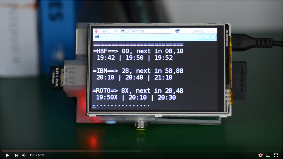 Edouard Fouché Transportation Schedule on RPi